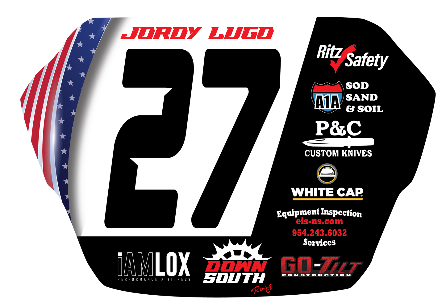 Custom BMX race number plate insert