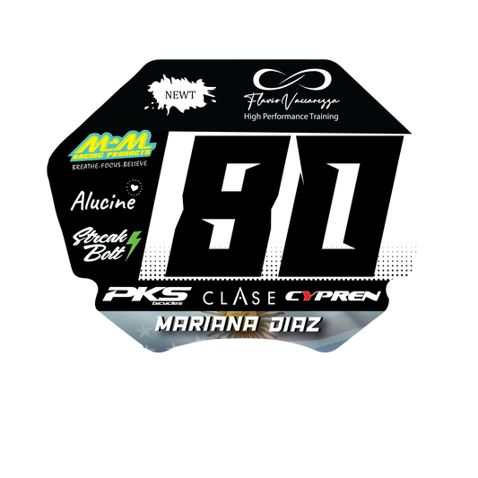 Custom BMX race number plate insert